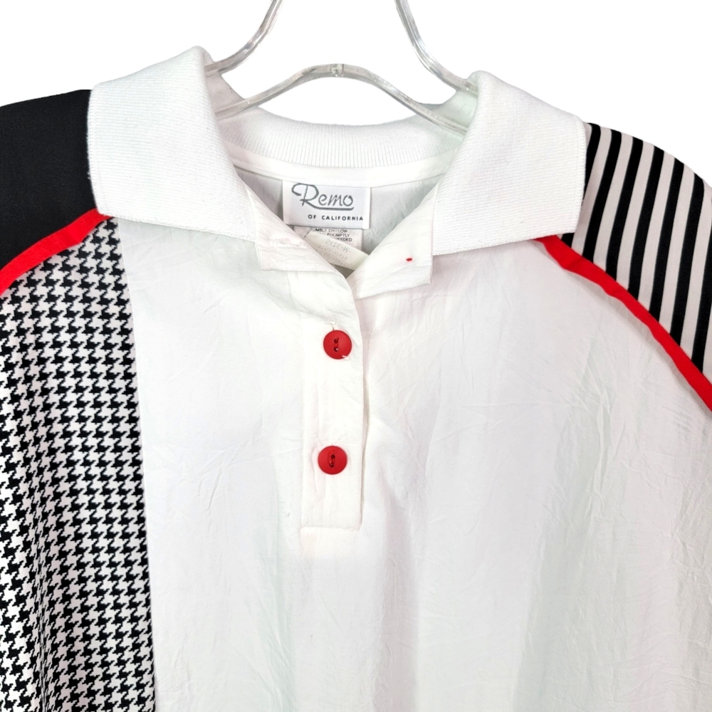 Reno of California Vintage Multi Pattern Color Block Button Up Blouse Tee M - Picture 2 of 12